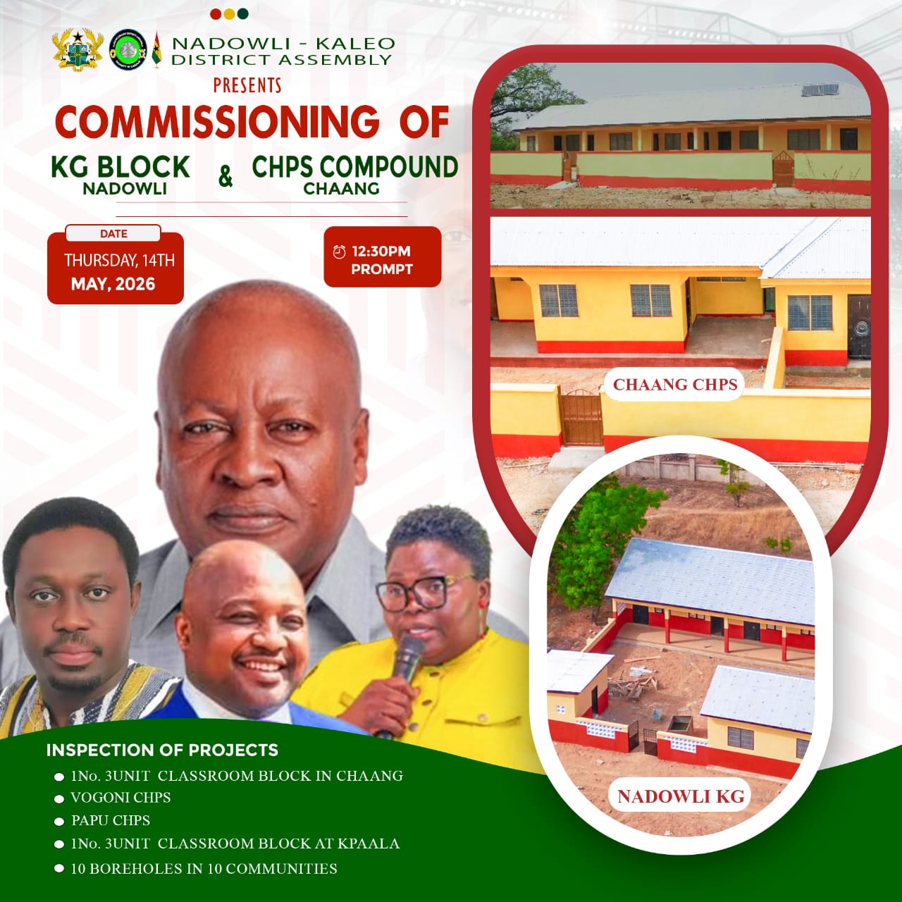 Nadowli-Kaleo District Set to Commission Key Development Projects and Inspect Other Ongoing Projects.