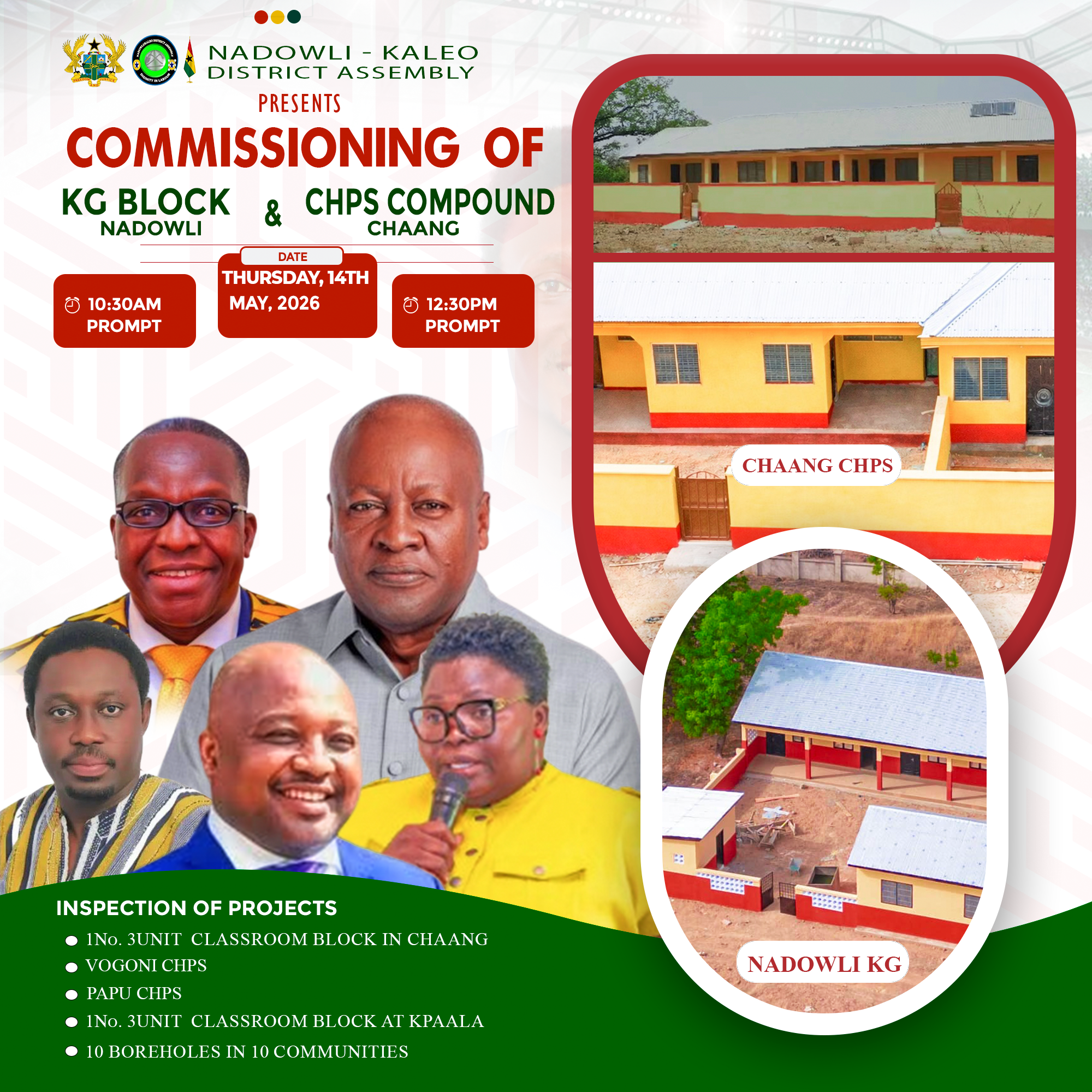 Nadowli-Kaleo District Set to Commission Key Development Projects and Inspect Other Ongoing Projects.